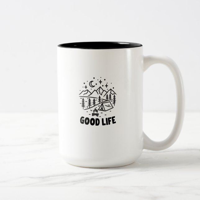 Outdoor Nature Lover Geschenk Zweifarbige Tasse (Rechts)