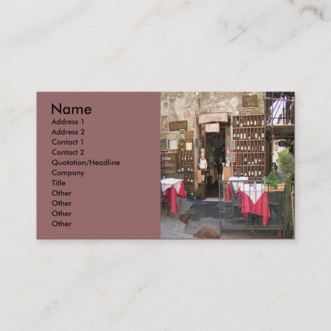 Outdoor Restaurant Business Card Visitenkarte (Vorderseite)