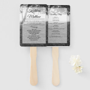 Outdoor Shade Black & White Wedding Programm Fächer