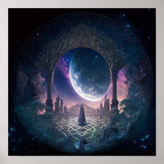 Outdoor Space Surreal Fantasy Art Poster (Vorne)