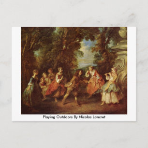 Outdoor-Spiel von Nicolas Lancret Postkarte