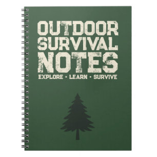 Outdoor Survival Notes Grüner Wald Notizbuch Notizblock