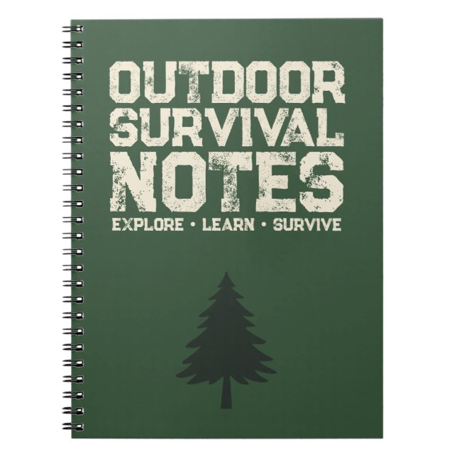 Outdoor Survival Notes Grüner Wald Notizbuch Notizblock (Vorderseite)
