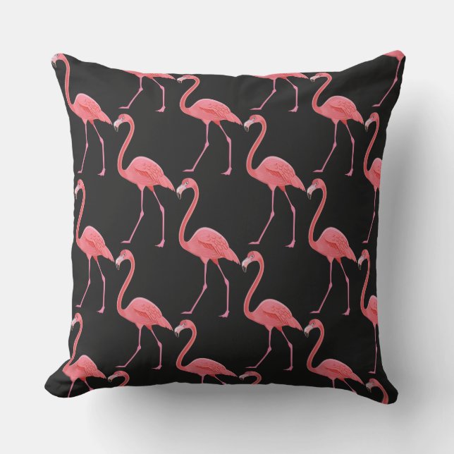 Outdoor Throw Kissen Flamingos (Vorderseite)