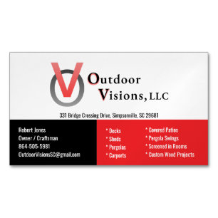 Outdoor Visions, LLC Original Magnetisch Magnetische Visitenkarte