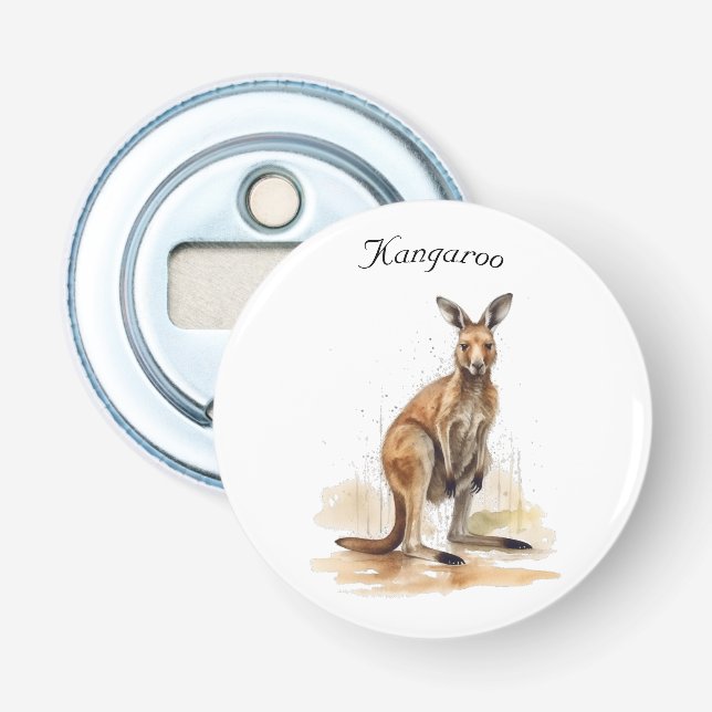 Outdoor Wanderer: Wasserfarbe Kangaroo Brauch Flaschenöffner (Vorderseite)