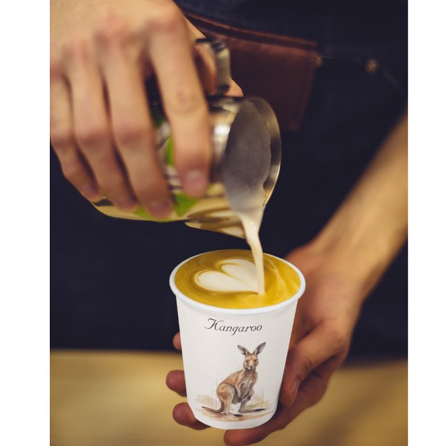 Outdoor Wanderer: Wasserfarbe Kangaroo Brauch Pappbecher (Von Creator hochgeladen)