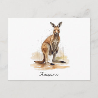 Outdoor Wanderer: Wasserfarbe Kangaroo Brauch Postkarte