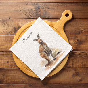 Outdoor Wanderer: Wasserfarbe Kangaroo Brauch Serviette