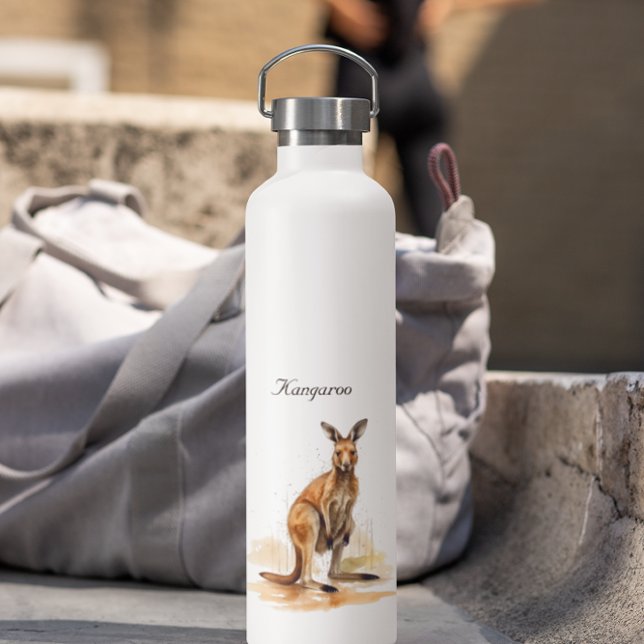Outdoor Wanderer: Wasserfarbe Kangaroo Brauch Trinkflasche (Von Creator hochgeladen)