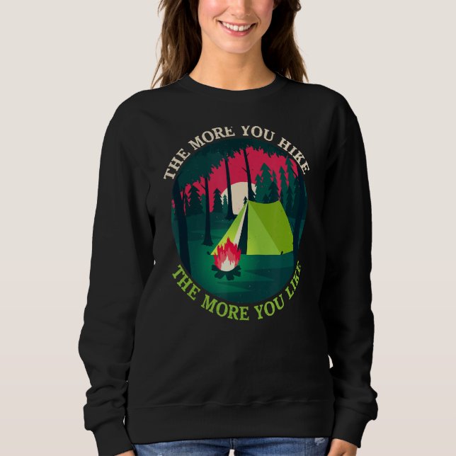 Outdoor Wanderzelt Grafisches Camping in Bergen Sweatshirt (Vorderseite)
