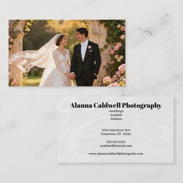 Outdoor Wedding Photographer Event Planner Visitenkarte (Vorne/Hinten)