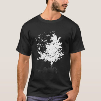 Outdoor Wildlife Flock von Vogelwald Bäume Natu T-Shirt