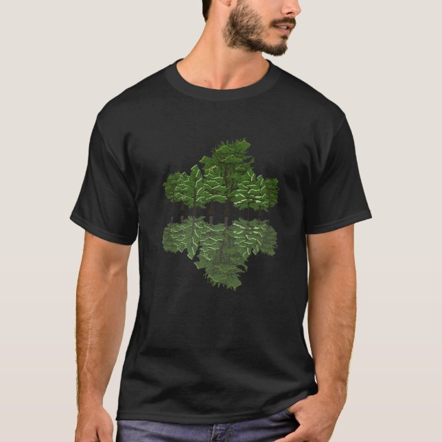 Outdoor Wildlife Trees Forest Reflektion Natur T-Shirt (Vorderseite)