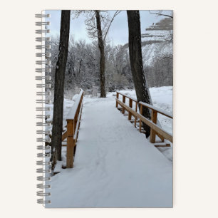 Outdoor Winter Scene Snow Bridge Notizbuch