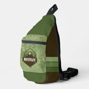Outdoorabenteurer Grüne & Braun Wanderrouten Crossbody Bag