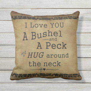 Outdoorpillow I Liebe Sie ein Buschel und ein Peck Kissen