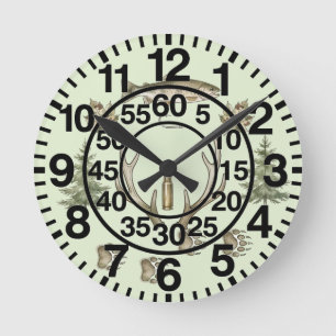 Outdoorsman-Jagd-Wanduhr Runde Wanduhr
