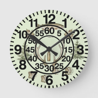 Outdoorsman-Jagd-Wanduhr Runde Wanduhr