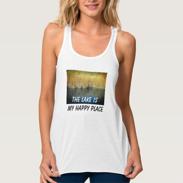 Outdoorsman Lake Water Reflection Foto Natur Tank Top (Vorderseite)