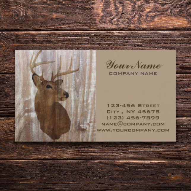 Outdoorsman-Western Primitive Scheunenbaum Visitenkarte (Outdoorsman Western Primitive barn wood deer Business Card)