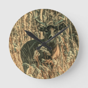 Outdoorsman Wildnis Camouflage Runde Wanduhr