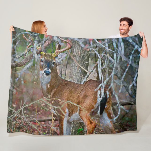 Outdoorsmanwhitetail-Dollar-Tier-Acryl-Kunst Fleecedecke (Beispiel)