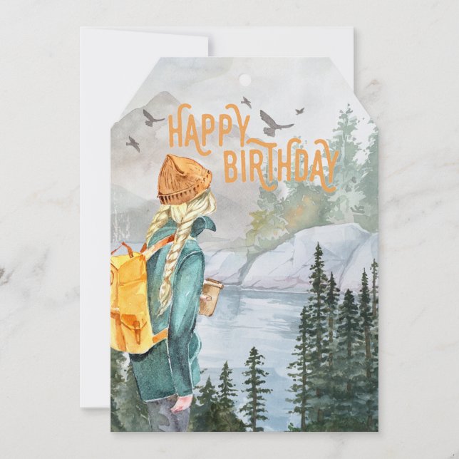 Outdoorsy Girls Adventure Birthday Card (Vorderseite)