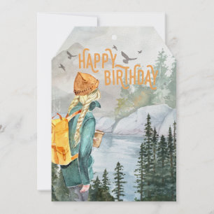 Outdoorsy Girls Adventure Carte d'anniversaire