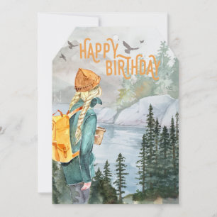 Outdoorsy Girls Adventure Carte d'anniversaire