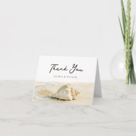 Outer Banks Conch Shell Nasser Sandstrand Hochzeit Dankeskarte