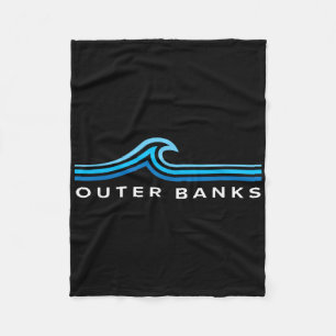 Outer Banks Nc Wellen Vintage Herren Damen Mädchen Fleecedecke