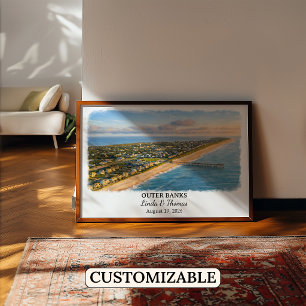 Outer Banks North Carolina Poster, Aquarell Poster
