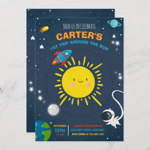 Outer Space Birthday Party Astronaut Rocket Party Einladung