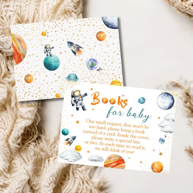 Outer Space Books for Baby Astronaut Theme Shower Begleitkarte (Von Creator hochgeladen)
