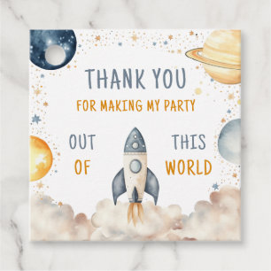 Outer Space Boy Birthday Danke Geschenkanhänger