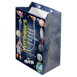 Outer Space First Birthday Mittlere Geschenktüte