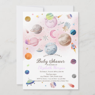 Outer Space Galaxie Planeten Baby Shower Einladung