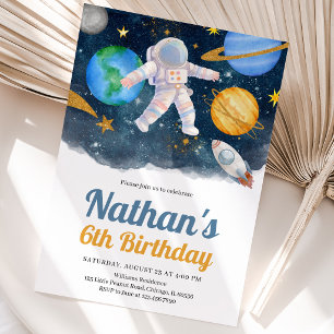 Outer Space Galaxy Geburtstag Einladung