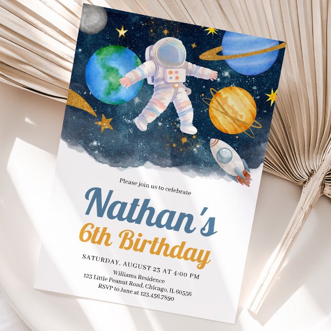 Outer Space Galaxy Geburtstag Einladung (Von Creator hochgeladen)