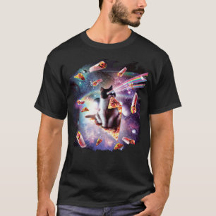 Outer Space Pizza Cat  Rainbow Laser Taco Burrito T-Shirt