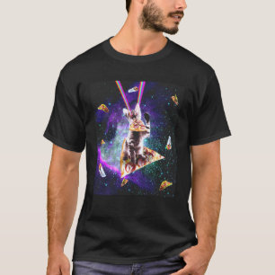 Outer Space Pizza Cat  Regenbogen-Laser-Taco-Burri T-Shirt