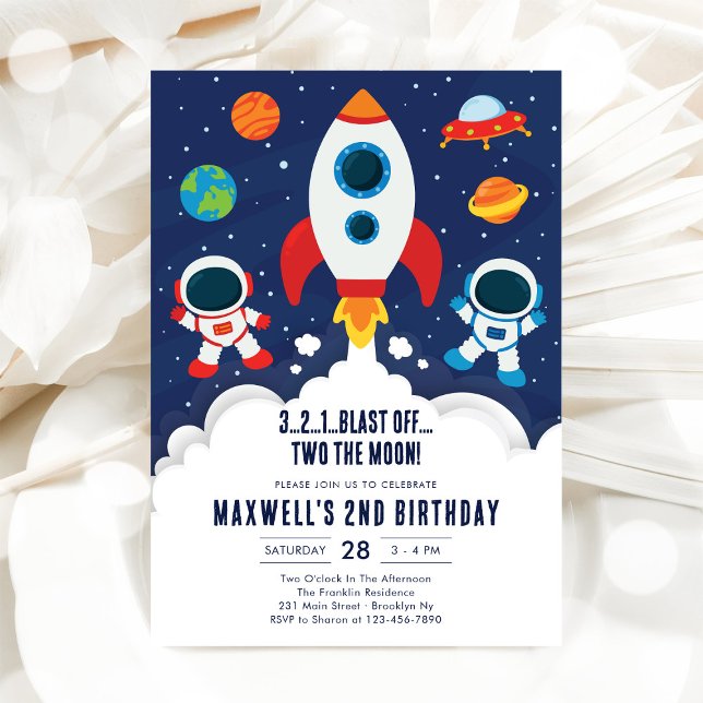 Outer Space Planets Astronaut Boy Birthday Einladung (Von Creator hochgeladen)