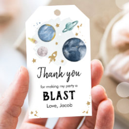 Outer Space Planets Gold Boy Geburtstag Vielen Dan Geschenkanhänger