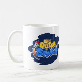 Outer Space Rocket Cartoon Design Kaffeetasse