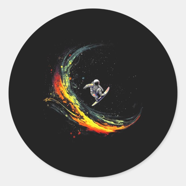 Outer Space Suffer Shirts, lustiger Astronaut beim Runder Aufkleber (Vorderseite)