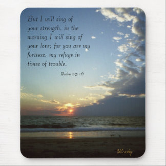 Outerbanks Morgen 1, Psalm-59:16 Mousepad