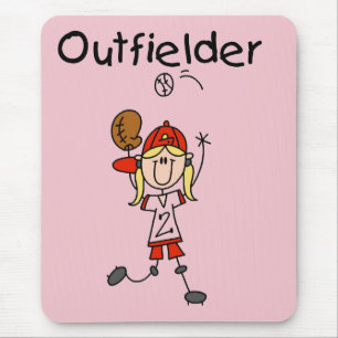 Outfielder-Mädchen Baseball T-Shirts und Geschenke Mousepad