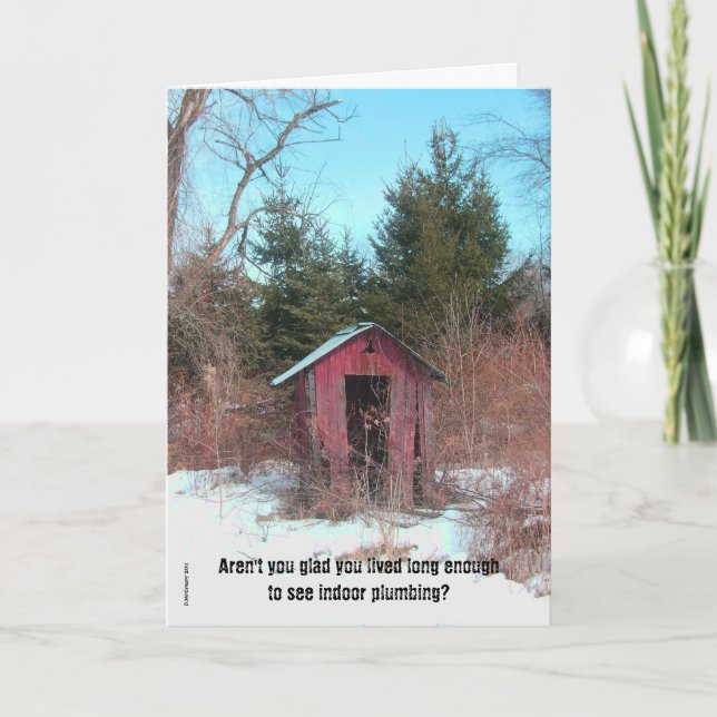 Outhouse Birthday Card Karte (Vorderseite)