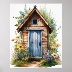 Outhouse Wasserfarbe 2 Poster